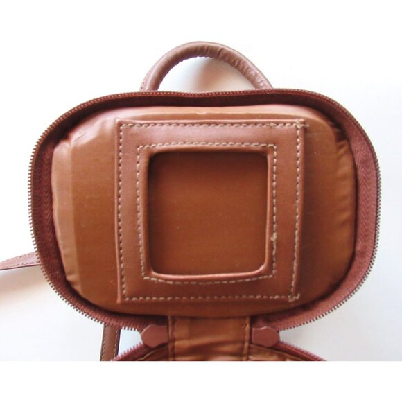 MODA Brand Women Bag Small Crossbody Handles Semicircular Brown Faux Crocodile - Picture 10 of 16